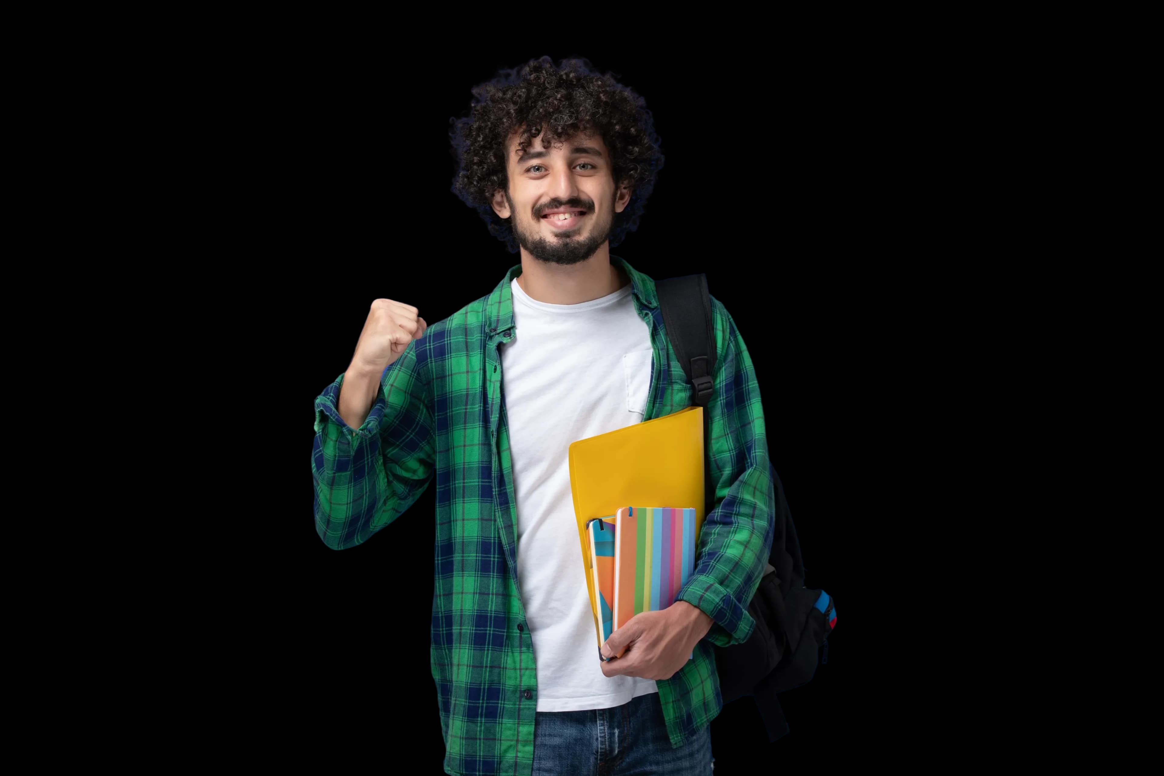 Smiling student with books